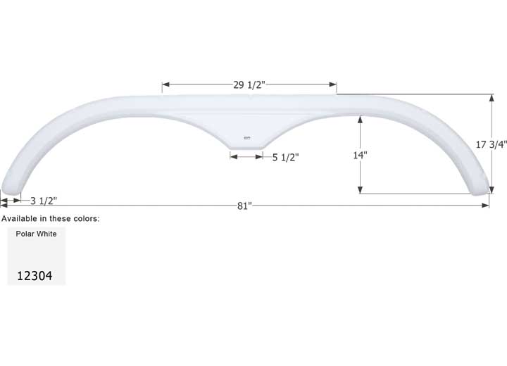 Icon Technologies Limited RV FENDER SKIRT, TANDEM, FLEETWOOD, FS2304, POLAR WHITE
