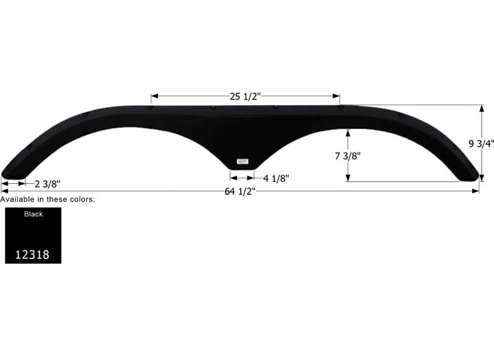 Icon Technologies Limited RV FENDER SKIRT, TANDEM, OUTDOORS RV, FS2318, BLACK
