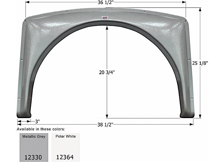 Icon Technologies Limited RV FENDER SKIRT, SINGLE, GULF STREAM, FS2330, METALLIC GREY