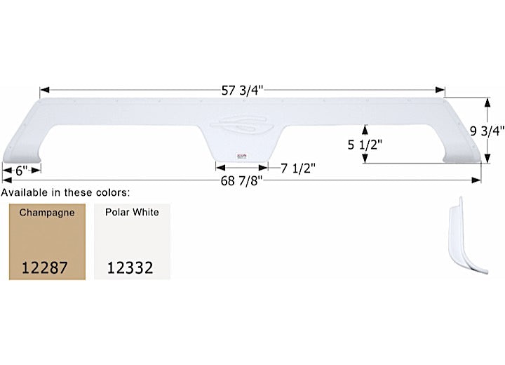 Icon Technologies Limited RV FENDER SKIRT, TANDEM, GULF STREAM, FS2287, POLAR WHITE