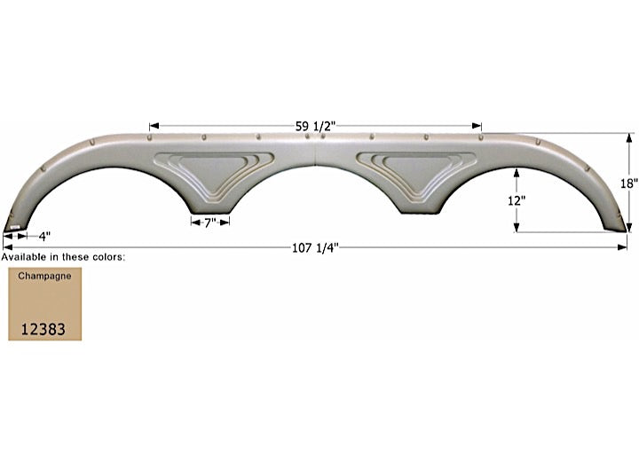Icon Technologies Limited RV FENDER SKIRT, TRIPLE, SUNNYBROOK, FS2383, CHAMPAGNE