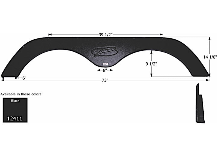 Icon Technologies Limited RV FENDER SKIRT, TANDEM, R-VISION, FS2411, BLACK