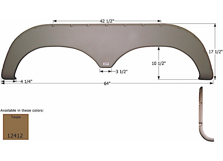 Icon Technologies Limited RV FENDER SKIRT, TANDEM, JAYCO, FS2412, TAUPE