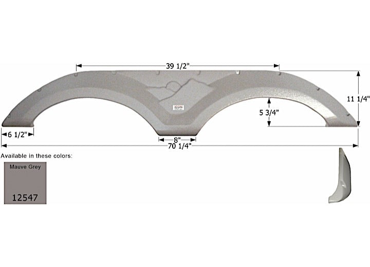 Icon Technologies Limited RV FENDER SKIRT, TANDEM, KEYSTONE, FS2547, MAUVE GREY