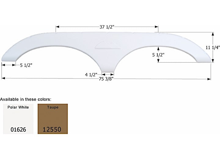 Icon Technologies Limited RV Icon Replacement Tandem Axle Fender Skirt for Keystone RVs - 75-3/8" x 11-1/4", Taupe