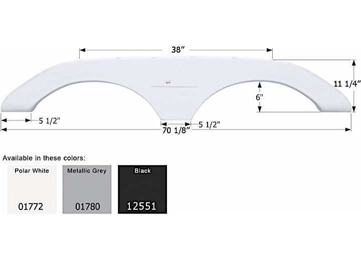 Icon Technologies Limited RV Icon Replacement Tandem Axle Fender Skirt for Keystone Montana RVs - Black
