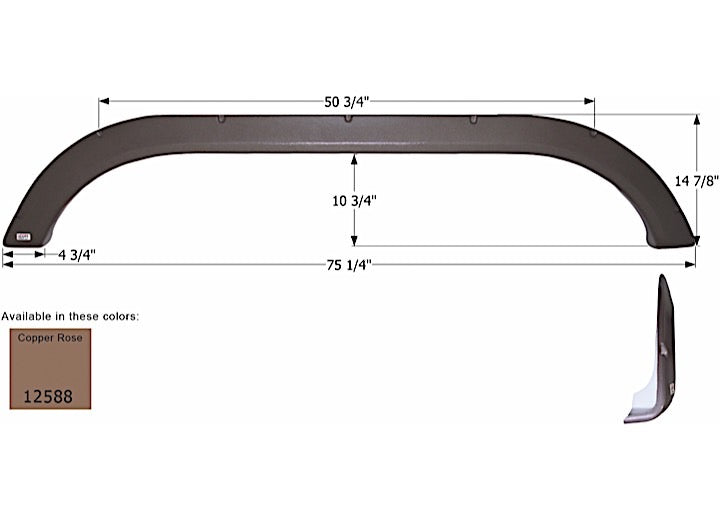 Icon Technologies Limited RV FENDER SKIRT, TANDEM, EVERGREEN, FS2588, COPPER ROSE MET.