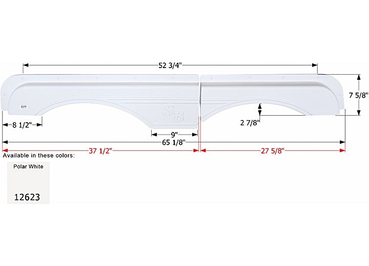 Icon Technologies Limited RV FENDER SKIRT, TANDEM, SUNNYBROOK, FS2623, POLAR WHITE