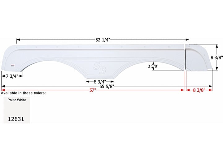 Icon Technologies Limited RV FENDER SKIRT, TANDEM, SUNNYBROOK, FS2631, POLAR WHITE