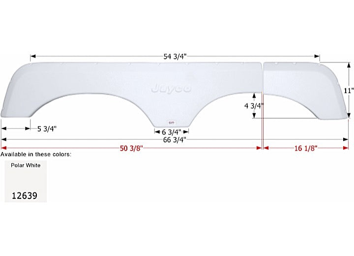 Icon Technologies Limited RV FENDER SKIRT, TANDEM, JAYCO, FS2639, POLAR WHITE