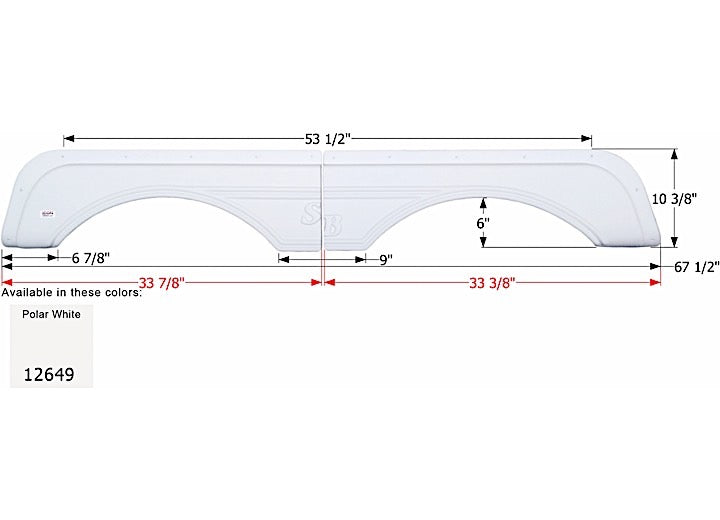 Icon Technologies Limited RV FENDER SKIRT, TANDEM, SUNNYBROOK, FS2649, POLAR WHITE
