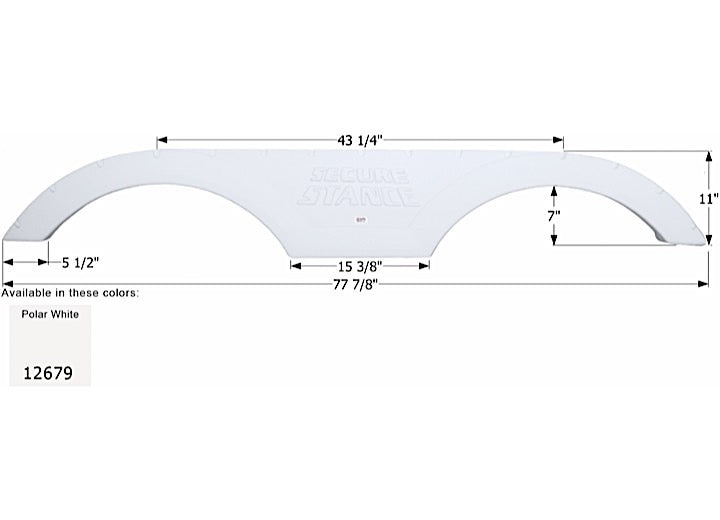 Icon Technologies Limited RV FENDER SKIRT, TANDEM, AUGUSTA, FS2679, POLAR WHITE