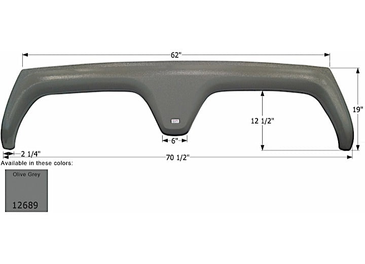 Icon Technologies Limited RV FENDER SKIRT, TANDEM, COACHMEN, FS2689, OLIVE GREY