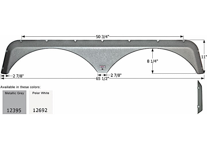 Icon Technologies Limited RV FENDER SKIRT, TANDEM, JAYCO, FS2395, POLAR WHITE