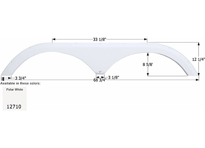 Icon Technologies Limited RV FENDER SKIRT, TANDEM, STARCRAFT, FS2710, POLAR WHITE