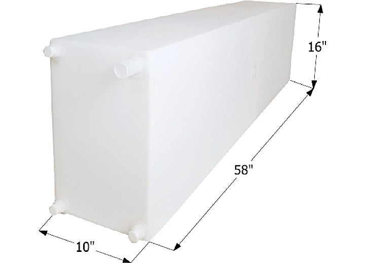 Icon Technologies Limited RV FRESH WATER TANK, WT2457, 58X16X10, 38 GAL W/1/2IN FITTINGS
