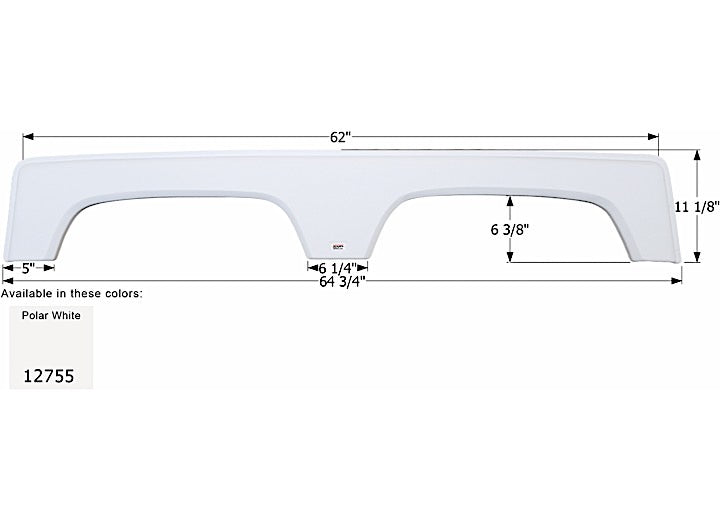 Icon Technologies Limited RV FENDER SKIRT, TANDEM, COACHMEN, FS2755, POLAR WHITE