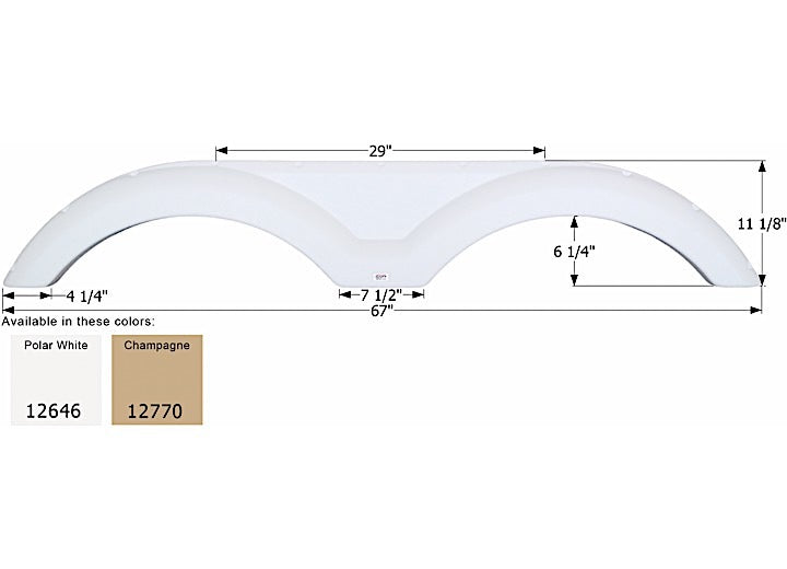 Icon Technologies Limited RV FENDER SKIRT, TANDEM, SUNNYBROOK, FS2646, CHAMPAGNE