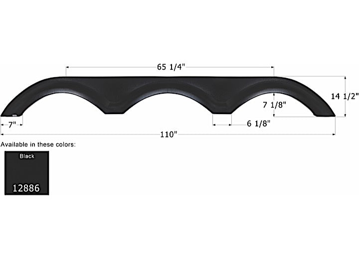 Icon Technologies Limited RV FENDER SKIRT, TRIPLE, KZ, FS2886, BLACK