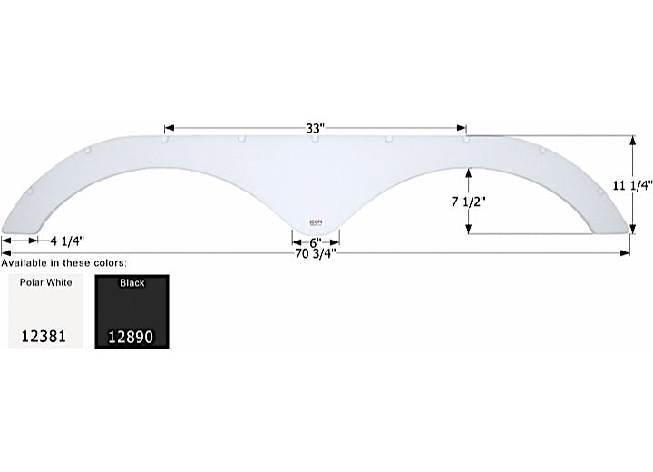 Icon Technologies Limited RV FENDER SKIRT, TANDEM, HEARTLAND, FS2381, BLACK