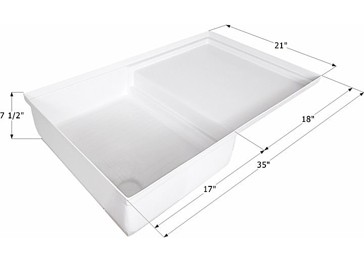 Icon Technologies Limited RV Icon RV Combo Shower Pan - 35" x 21" x 7-1/2" - Polar White