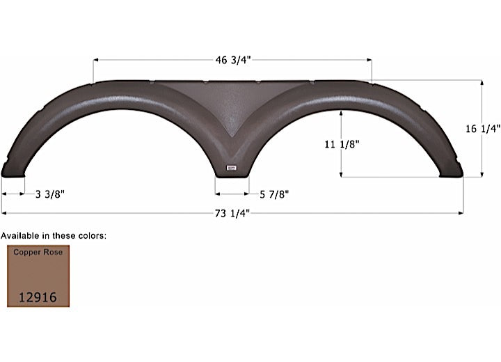 Icon Technologies Limited RV FENDER SKIRT, TANDEM, KEYSTONE, FS2916, COPPER ROSE MET.