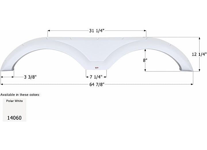 Icon Technologies Limited RV FENDER SKIRT, TANDEM, GULF STREAM, FS4060, POLAR WHITE