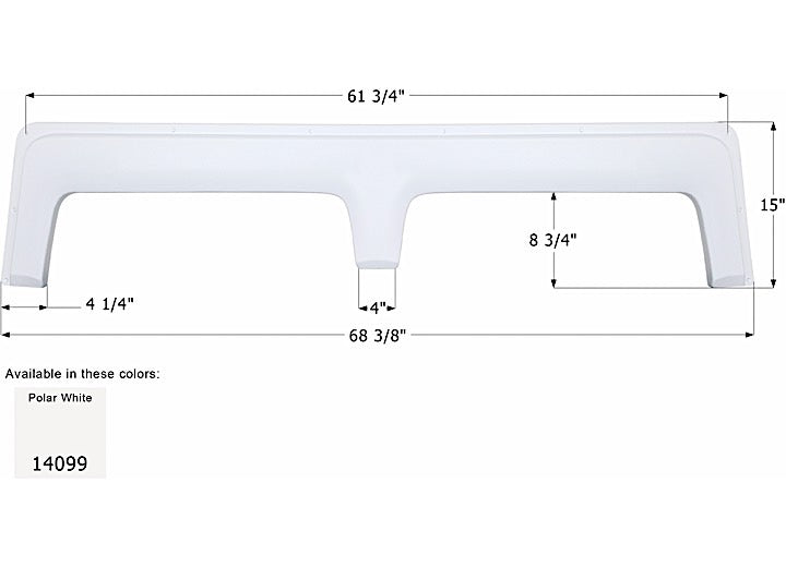 Icon Technologies Limited RV FENDER SKIRT, TANDEM, THOR, FS4099, POLAR WHITE