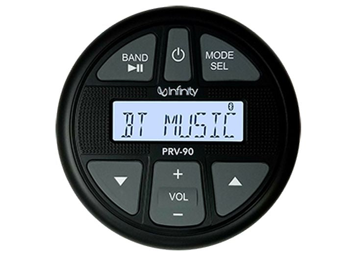 Infinity Speakers INFINITY MARINE ROUND CUTOUT, ROUND O.D. SOURCE UNIT WITH AM/FM, BT, AND MORE