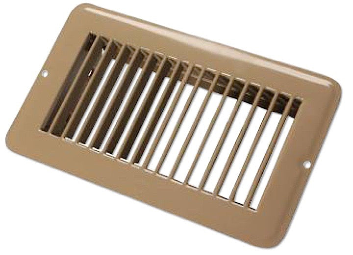 JR Products 4IN X 8IN FLOOR REGISTER UNDAMPERED, METAL, BROWN