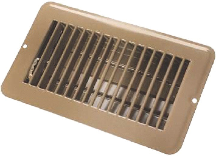 JR Products 4IN X 8IN FLOOR REGISTER DAMPERED, METAL, BROWN