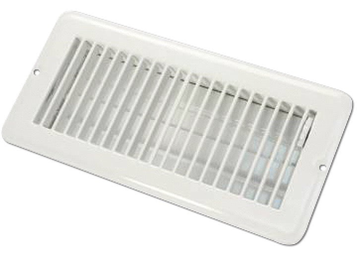 JR Products 4IN X 10IN FLOOR REGISTER DAMPERED, METAL, WHITE