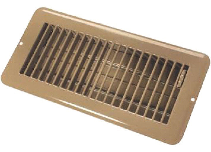 JR Products 4IN X 10IN FLOOR REGISTER DAMPERED, METAL, BROWN
