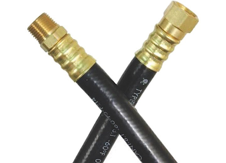 JR Products 3/8" OEM LP Supply Hose - 24", 3/8" Female Swivel SAE End & 3/8 Male Pipe End