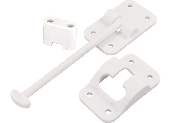 JR Products 6IN T-STYLE DOOR HOLDER W/BUMPER, POLAR WHITE