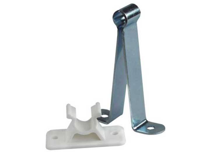 JR Products 3IN METAL C-CLIP DOOR HOLDER, PLASTIC SOCKET