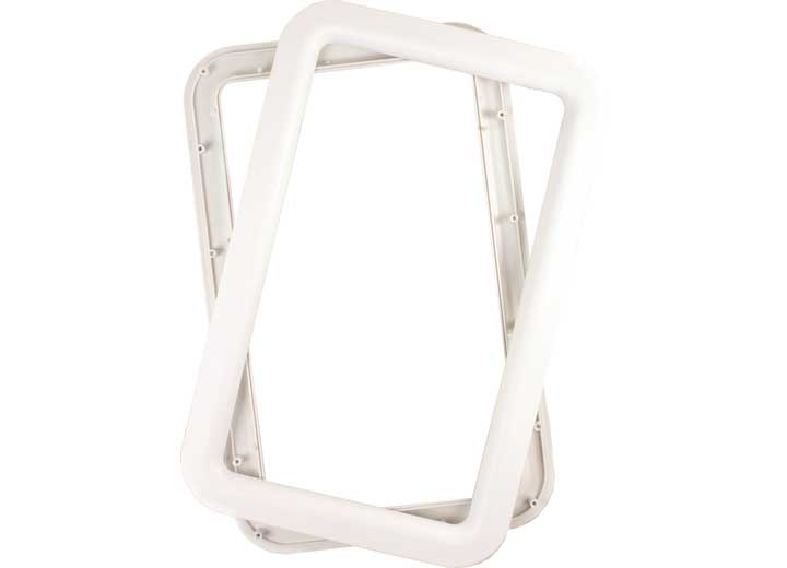 JR Products RV DELUXE ENTRY DOOR WINDOW FRAME, WHITE