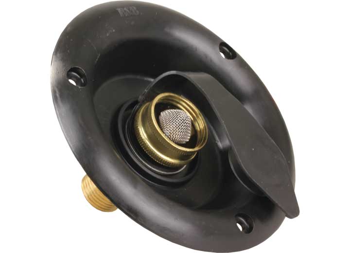 JR Products CITY WATER DISH W/ 1/2IN MPT, BLACK