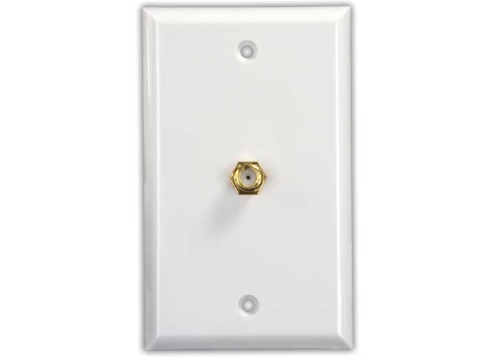 JR Products INTERIOR CABLE TV PLATE, POLAR WHITE