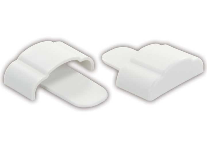 JR Products FULL EXTRUSION END CAP (R&L HAND SET), POLAR WHITE-3/4" X 1-3/8" X 1/2"
