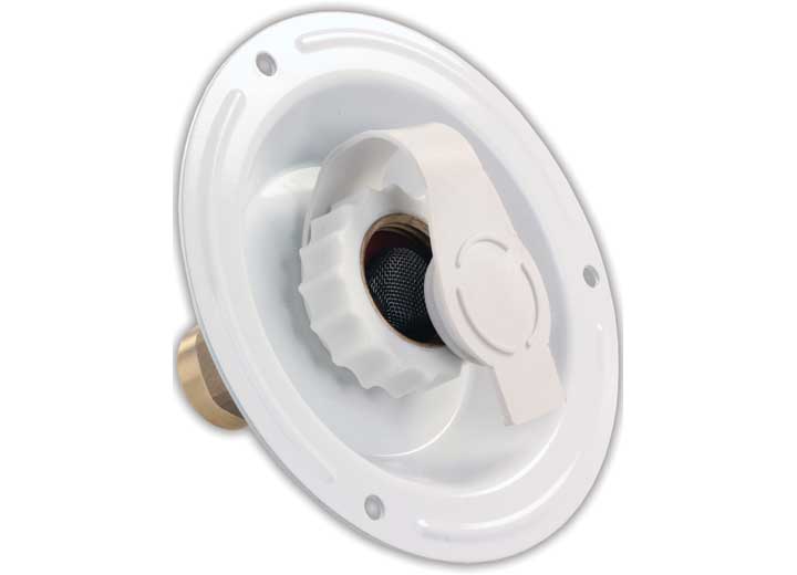 JR Products CITY WATER DISH, METAL, WHITE, FPT