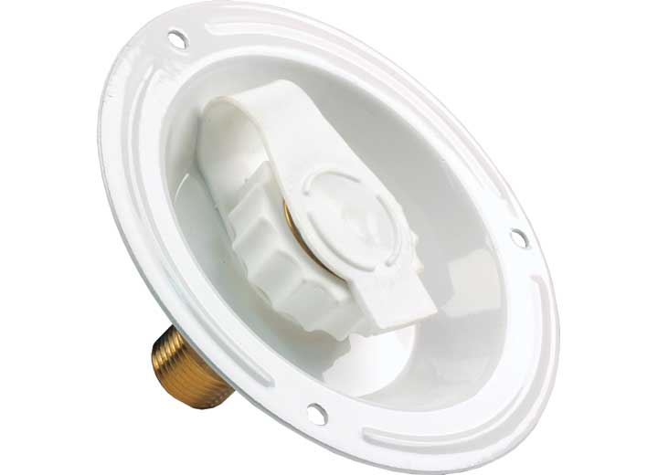 JR Products CITY WATER DISH, METAL, WHITE, MPT