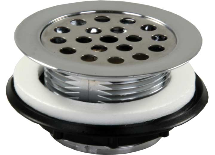 JR Products PLASTIC SHOWER STRAINER W/SHOWER GRID, CHROME
