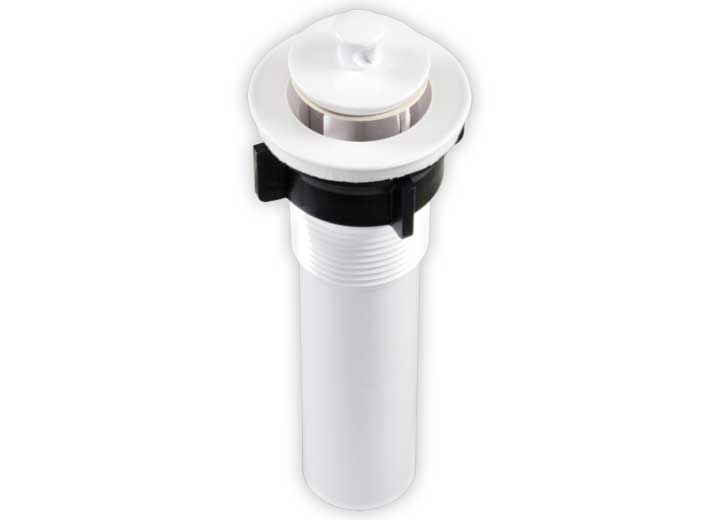 JR Products STRAINER W/POP-UP STOPPER, WHITE