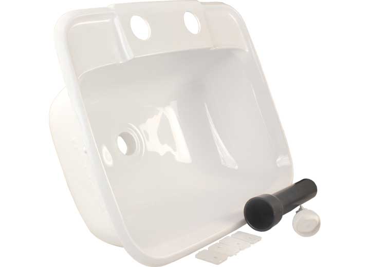 JR Products MOLDED LAVATORY SINK, WHITE