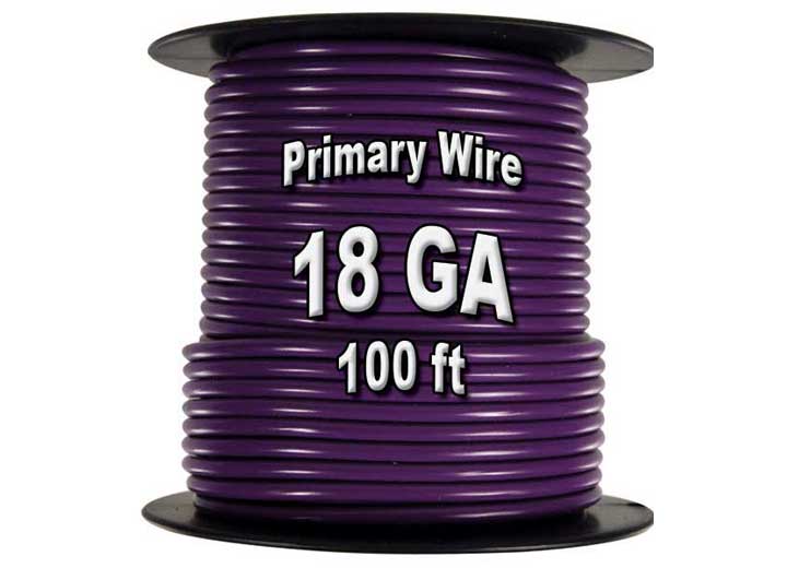 J T & T Products PRIMARY WIRE-RATED 105DEG C 18 AWG, PURPLE 100 FT