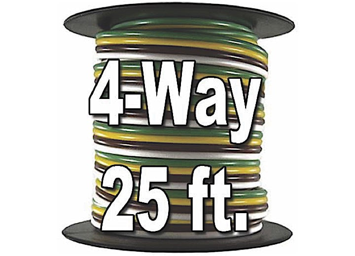 J T & T Products TRAILER WIRE BONDED-RATED 80 DEGREES C 16AWG 4-WAY, 25FT