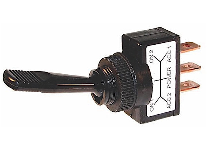 J T & T Products BLACK NON-ILLUM TOGGLE 20A 12V S.P.D.T. 1 PC
