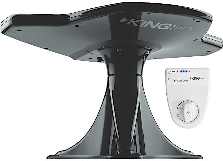 King JACK ANTENNA WITH METER, BLACK (MOUNTING PLATE NOT INCLUDED)