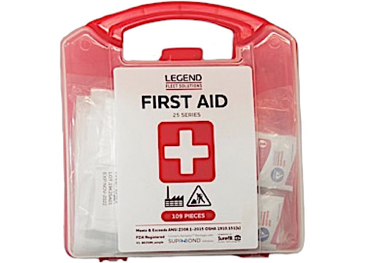 Legend Fleet Solutions 25 SERIES 1ST AID KIT 109PC 4 PER CARTON INCL PLASTIC CASE AND MOUNTING BRACKET W/HDWR FOR DURATHERM
